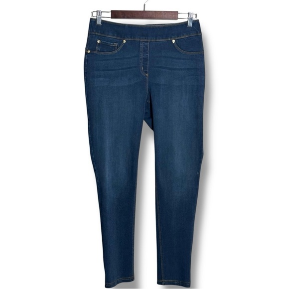 Luxe Denim Dark Indigo Wash Classic Skinny Straight Leg Stretch Women's Jeggings - Picture 5 of 16